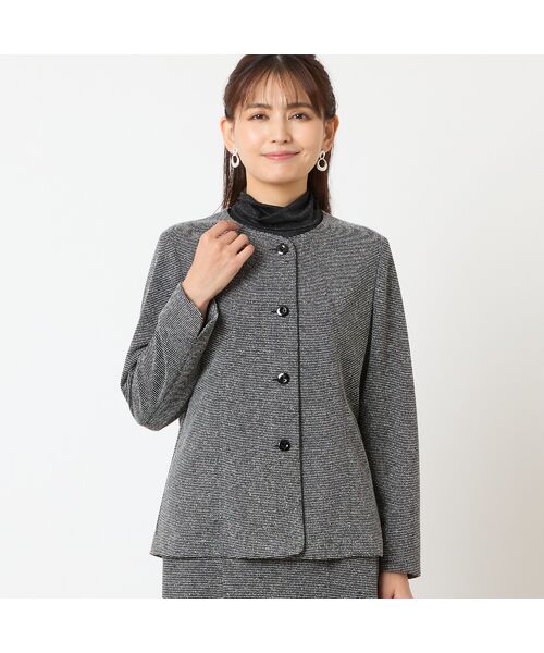 LOBJIE / ロブジェ ノーカラージャケット | 【セットアップ可能】ノーカラージャケット(ブラック)