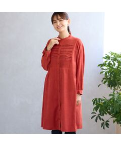 LOBJIE / ロブジェ ミニ丈・ひざ丈ワンピース | ピンタックシャツワンピース