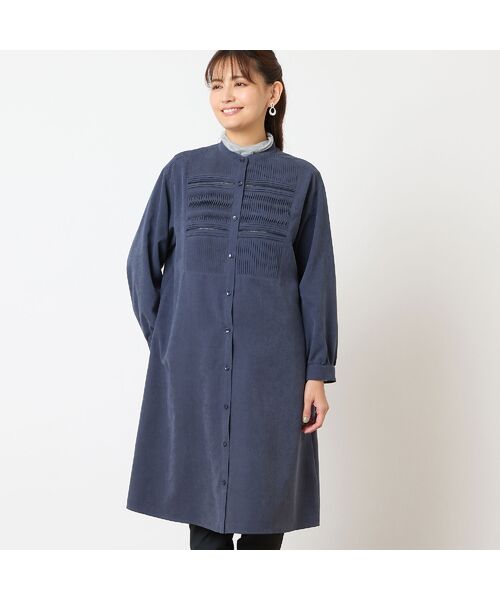 LOBJIE / ロブジェ ミニ丈・ひざ丈ワンピース | ピンタックシャツワンピース | 詳細1