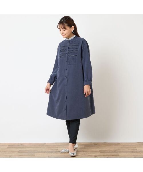 LOBJIE / ロブジェ ミニ丈・ひざ丈ワンピース | ピンタックシャツワンピース | 詳細4