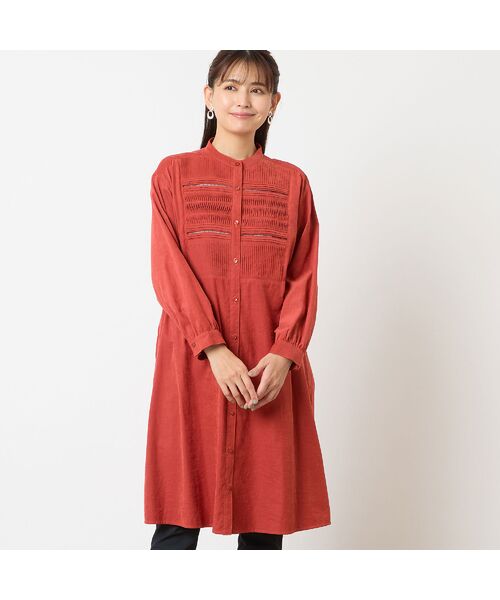 LOBJIE / ロブジェ ミニ丈・ひざ丈ワンピース | ピンタックシャツワンピース | 詳細8