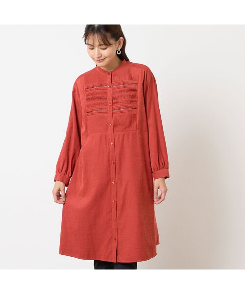 LOBJIE / ロブジェ ミニ丈・ひざ丈ワンピース | ピンタックシャツワンピース | 詳細10