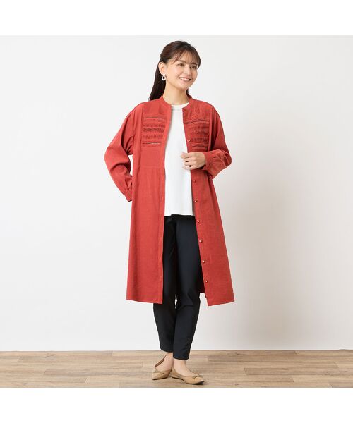 LOBJIE / ロブジェ ミニ丈・ひざ丈ワンピース | ピンタックシャツワンピース | 詳細12