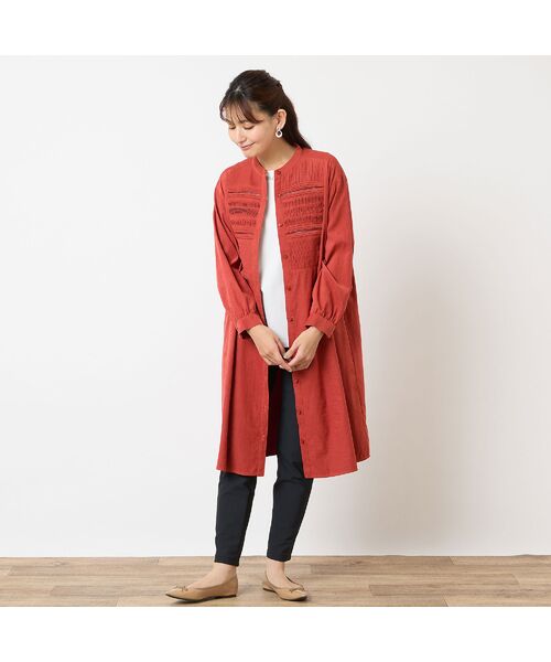 LOBJIE / ロブジェ ミニ丈・ひざ丈ワンピース | ピンタックシャツワンピース | 詳細13