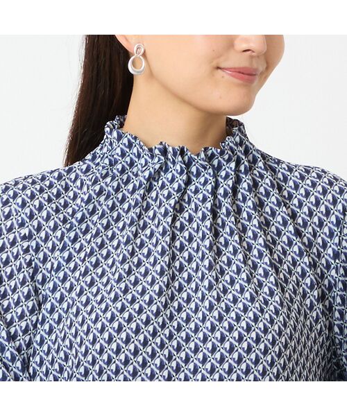 LOBJIE / ロブジェ シャツ・ブラウス | 【洗える・セットアップ可能】幾何柄ギャザーブラウス | 詳細3
