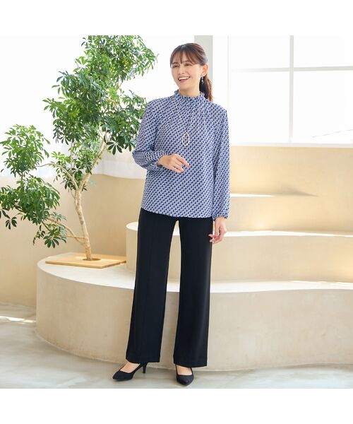 LOBJIE / ロブジェ シャツ・ブラウス | 【洗える・セットアップ可能】幾何柄ギャザーブラウス | 詳細5