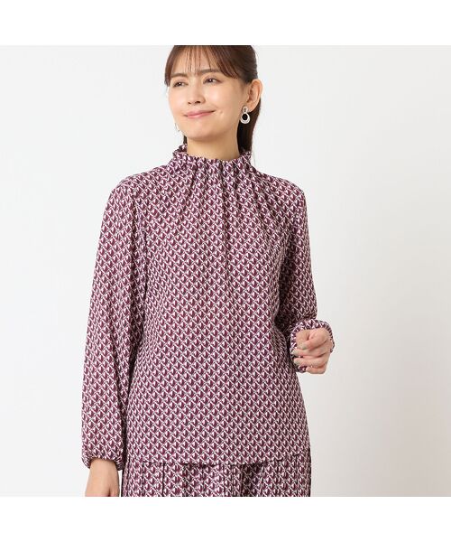 LOBJIE / ロブジェ シャツ・ブラウス | 【洗える・セットアップ可能】幾何柄ギャザーブラウス | 詳細10