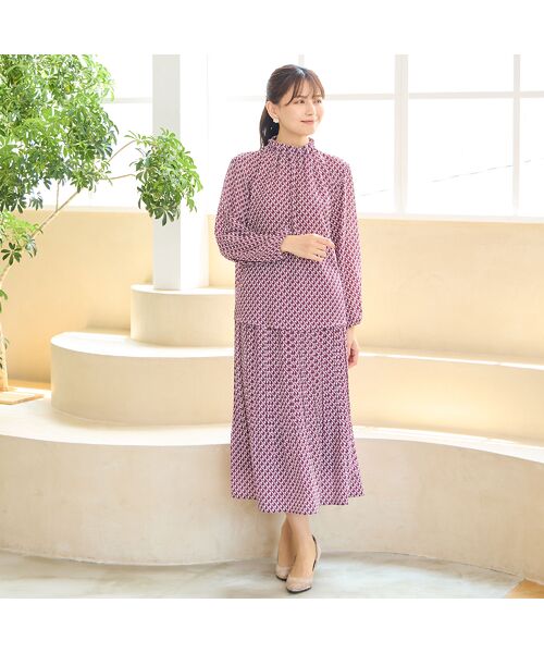 LOBJIE / ロブジェ シャツ・ブラウス | 【洗える・セットアップ可能】幾何柄ギャザーブラウス | 詳細12