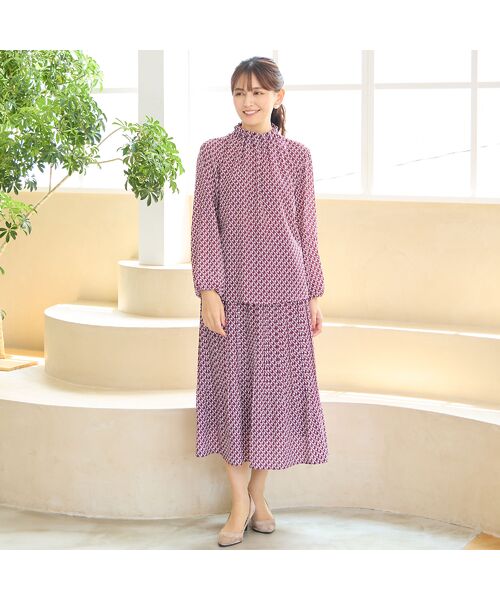 LOBJIE / ロブジェ シャツ・ブラウス | 【洗える・セットアップ可能】幾何柄ギャザーブラウス | 詳細13