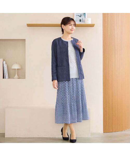 LOBJIE / ロブジェ ノーカラージャケット | フェイクスウェードジャケット | 詳細12