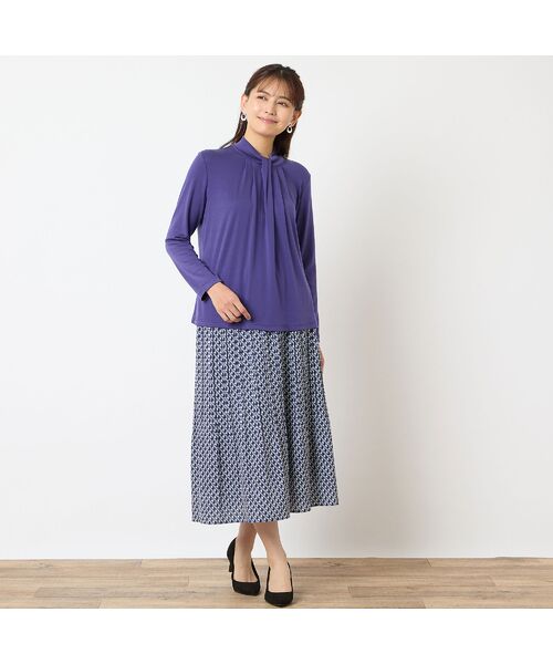 LOBJIE / ロブジェ ミニ・ひざ丈スカート | 【セットアップ可能】幾何柄プリーツスカート | 詳細10