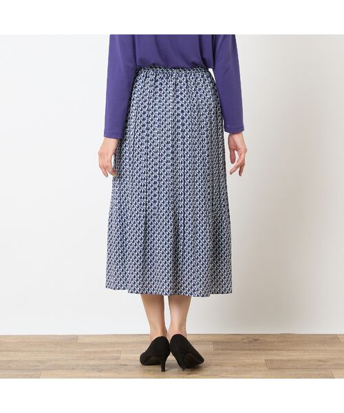 LOBJIE / ロブジェ ミニ・ひざ丈スカート | 【セットアップ可能】幾何柄プリーツスカート | 詳細2