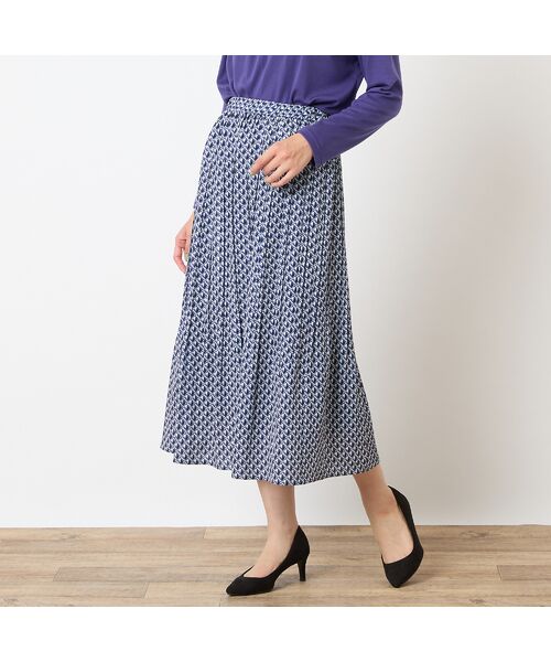 LOBJIE / ロブジェ ミニ・ひざ丈スカート | 【セットアップ可能】幾何柄プリーツスカート | 詳細3