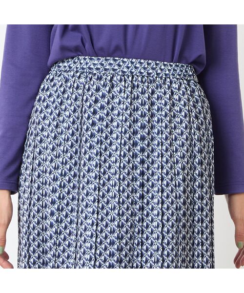 LOBJIE / ロブジェ ミニ・ひざ丈スカート | 【セットアップ可能】幾何柄プリーツスカート | 詳細4
