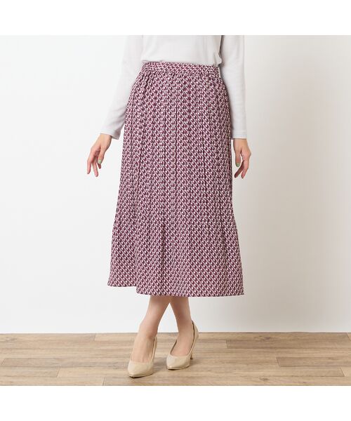 LOBJIE / ロブジェ ミニ・ひざ丈スカート | 【セットアップ可能】幾何柄プリーツスカート | 詳細11