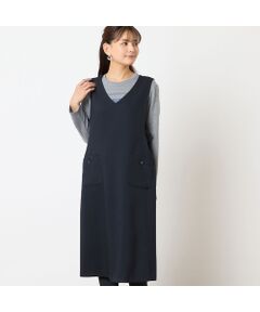 LOBJIE / ロブジェ ミニ丈・ひざ丈ワンピース | 【洗える】Vネックジャンパースカート