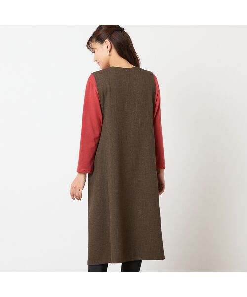 LOBJIE / ロブジェ ミニ丈・ひざ丈ワンピース | 【洗える】Vネックジャンパースカート | 詳細2