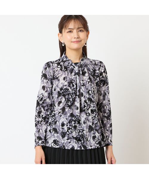 LOBJIE / ロブジェ カットソー | 【洗える・日本製】チュールプリントカットソー | 詳細1