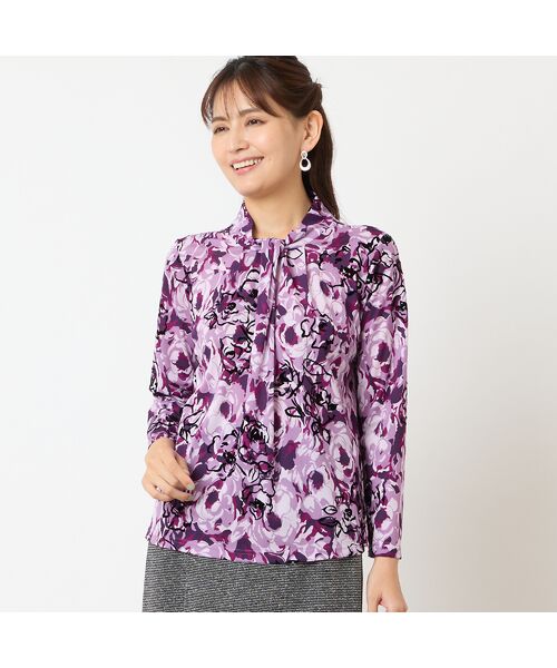 LOBJIE / ロブジェ カットソー | 【洗える・日本製】チュールプリントカットソー | 詳細8