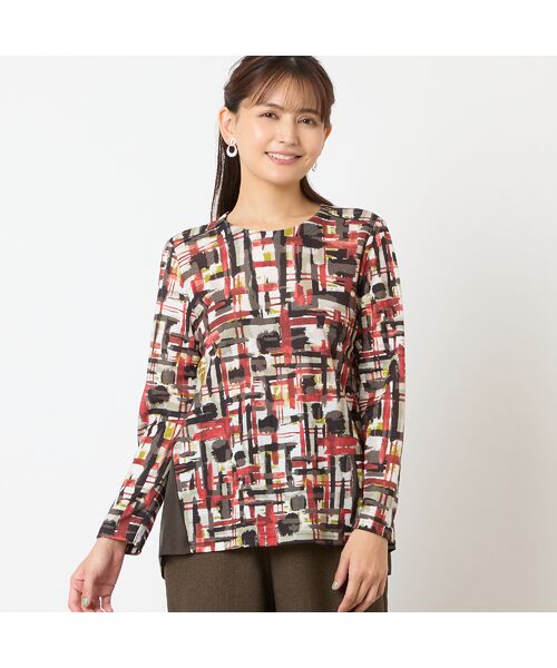 LOBJIE / ロブジェ カットソー | 【洗える・日本製】チェック柄カットソー | 詳細1