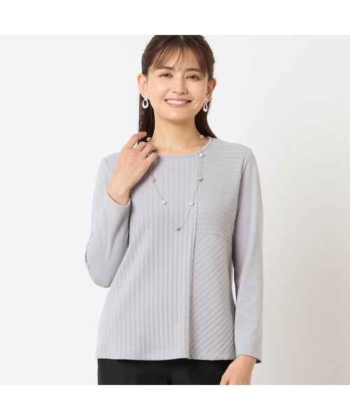 LOBJIE / ロブジェ カットソー | 【洗える・アンサンブル可能】ワイドリブカットソー(グレー)