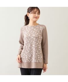 LOBJIE / ロブジェ カットソー | 【洗える・アンサンブル可能・日本製】花柄オパール加工カットソー