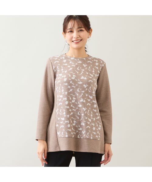 LOBJIE / ロブジェ カットソー | 【洗える・アンサンブル可能・日本製】花柄オパール加工カットソー | 詳細1