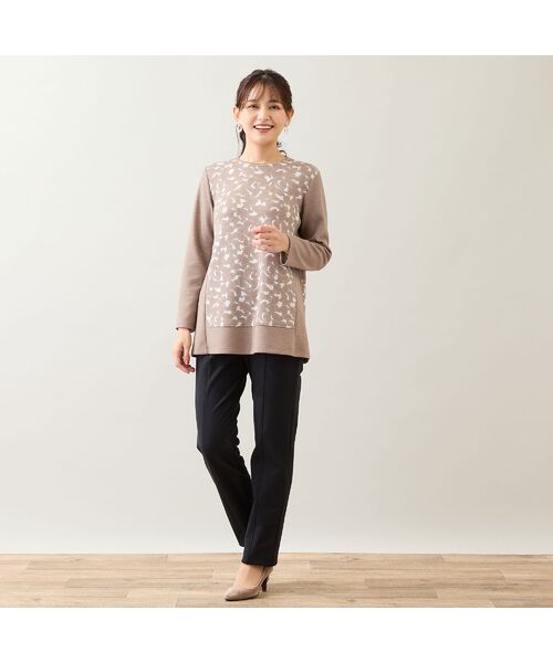 LOBJIE / ロブジェ カットソー | 【洗える・アンサンブル可能・日本製】花柄オパール加工カットソー | 詳細3