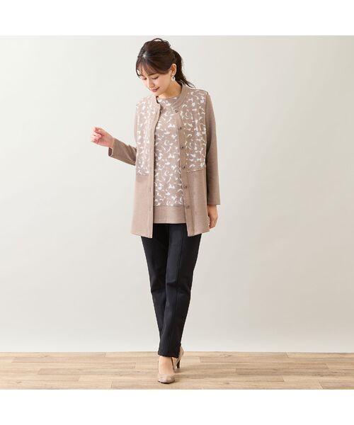 LOBJIE / ロブジェ カットソー | 【洗える・アンサンブル可能・日本製】花柄オパール加工カットソー | 詳細6