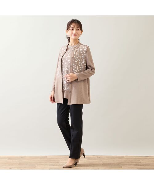 LOBJIE / ロブジェ カットソー | 【洗える・アンサンブル可能・日本製】花柄オパール加工カットソー | 詳細7