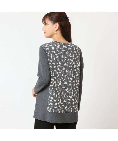 LOBJIE / ロブジェ カットソー | 【洗える・アンサンブル可能・日本製】花柄オパール加工カットソー | 詳細8