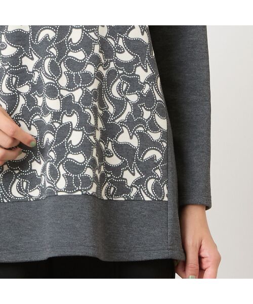 LOBJIE / ロブジェ カットソー | 【洗える・アンサンブル可能・日本製】花柄オパール加工カットソー | 詳細10