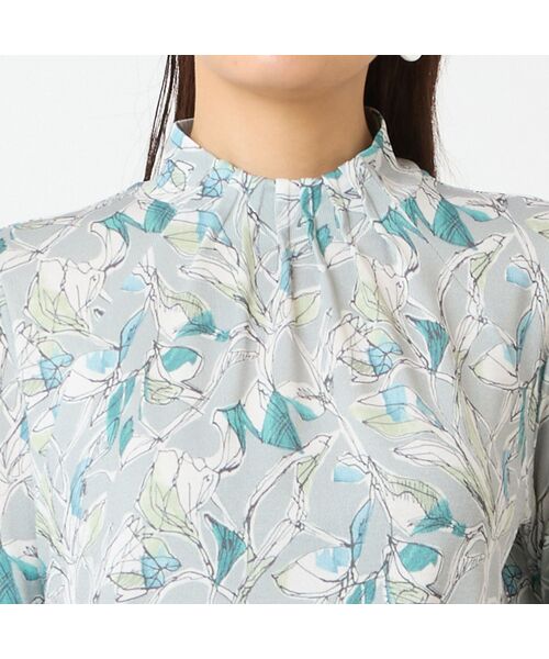 LOBJIE / ロブジェ カットソー | 【洗える・日本製】襟ピンタック 花柄チュニック | 詳細10