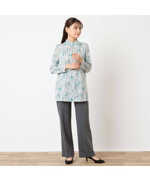 LOBJIE / ロブジェ カットソー | 【洗える・日本製】襟ピンタック 花柄チュニック | 詳細13