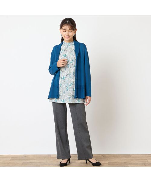 LOBJIE / ロブジェ カットソー | 【洗える・日本製】襟ピンタック 花柄チュニック | 詳細15