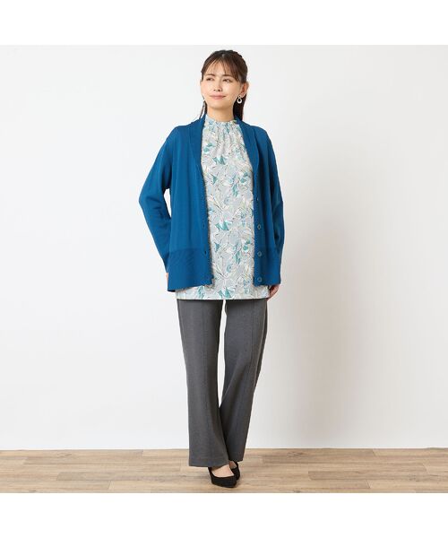 LOBJIE / ロブジェ カットソー | 【洗える・日本製】襟ピンタック 花柄チュニック | 詳細16