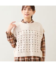 LOBJIE / ロブジェ ベスト | 【日本製】ウール混バルキーニットベスト