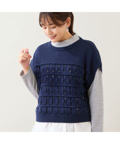 LOBJIE / ロブジェ ベスト | 【日本製】ウール混バルキーニットベスト
