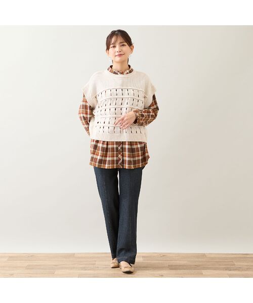 LOBJIE / ロブジェ ベスト | 【日本製】ウール混バルキーニットベスト | 詳細5