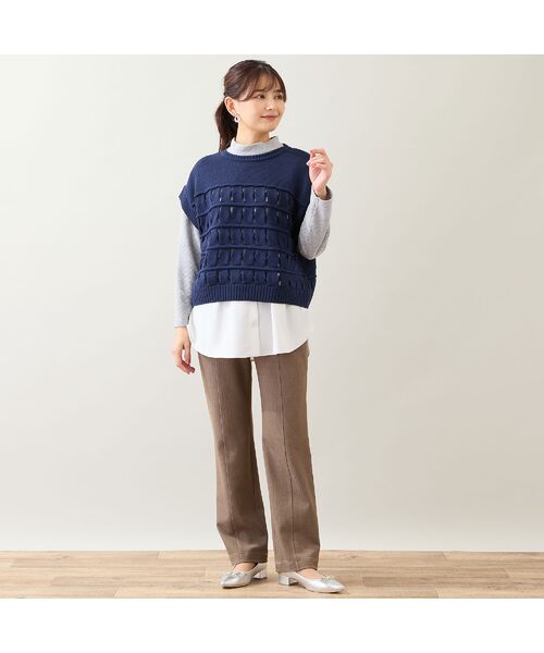 LOBJIE / ロブジェ ベスト | 【日本製】ウール混バルキーニットベスト | 詳細7