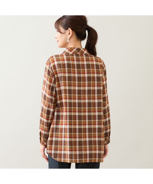 LOBJIE / ロブジェ シャツ・ブラウス | 【洗える】ウール混チェックシャツ | 詳細1