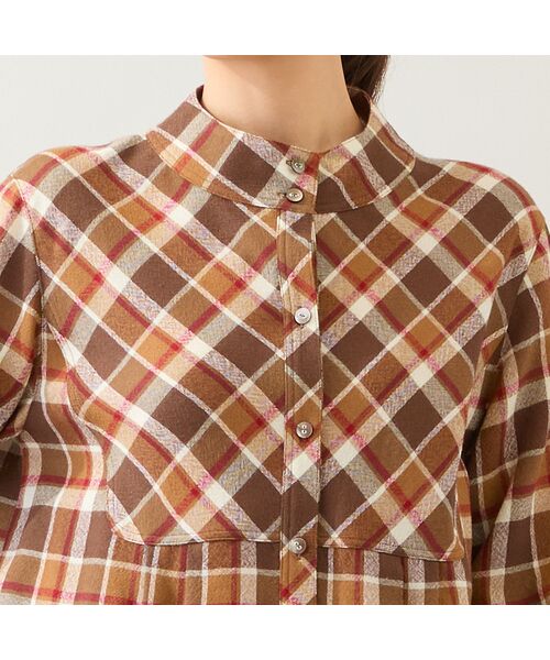 LOBJIE / ロブジェ シャツ・ブラウス | 【洗える】ウール混チェックシャツ | 詳細4