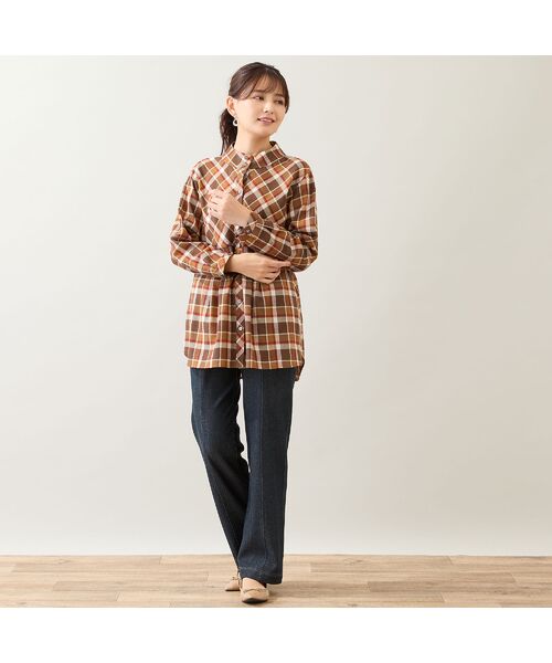 LOBJIE / ロブジェ シャツ・ブラウス | 【洗える】ウール混チェックシャツ | 詳細5