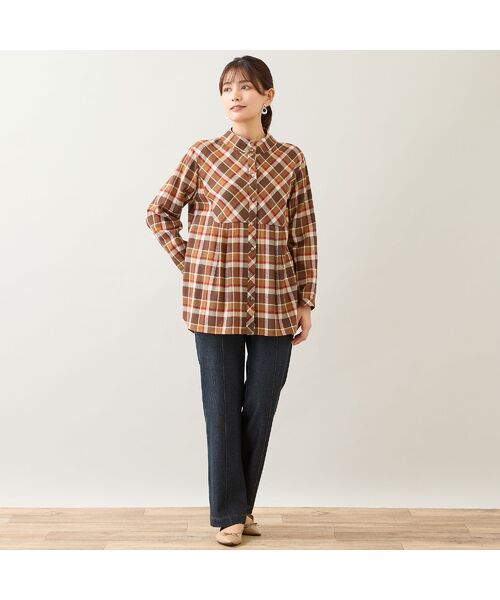 LOBJIE / ロブジェ シャツ・ブラウス | 【洗える】ウール混チェックシャツ | 詳細6