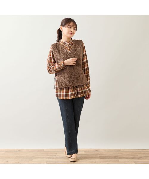 LOBJIE / ロブジェ シャツ・ブラウス | 【洗える】ウール混チェックシャツ | 詳細7