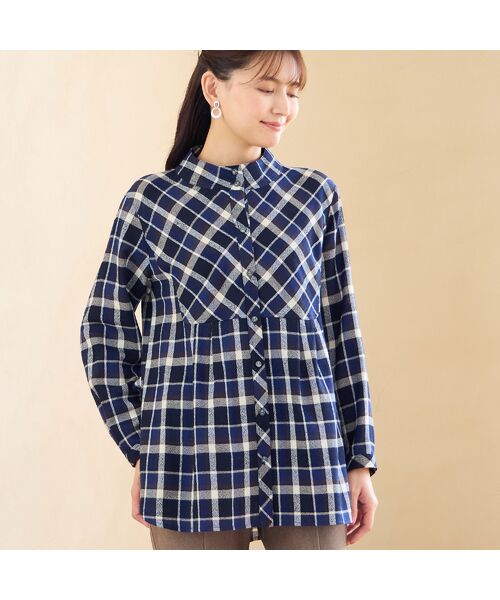 LOBJIE / ロブジェ シャツ・ブラウス | 【洗える】ウール混チェックシャツ | 詳細10