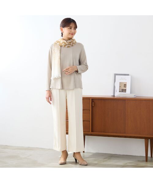 LOBJIE / ロブジェ その他パンツ | 【あったか素材・洗える・日本製】ピンタック入りワイドパンツ | 詳細6