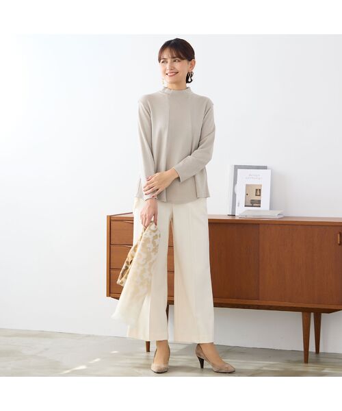 LOBJIE / ロブジェ その他パンツ | 【あったか素材・洗える・日本製】ピンタック入りワイドパンツ | 詳細7