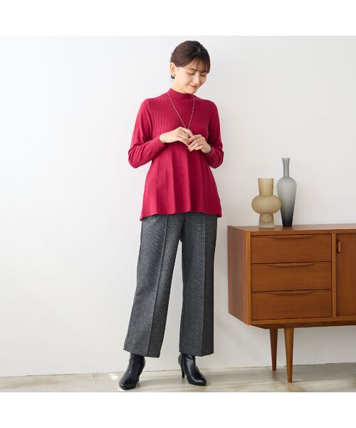 LOBJIE / ロブジェ その他パンツ | 【あったか素材・洗える・日本製】ピンタック入りワイドパンツ | 詳細12