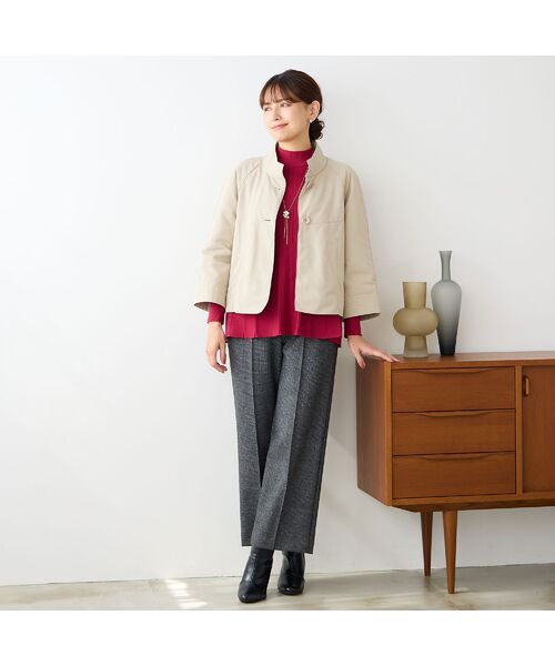 LOBJIE / ロブジェ その他パンツ | 【あったか素材・洗える・日本製】ピンタック入りワイドパンツ | 詳細13